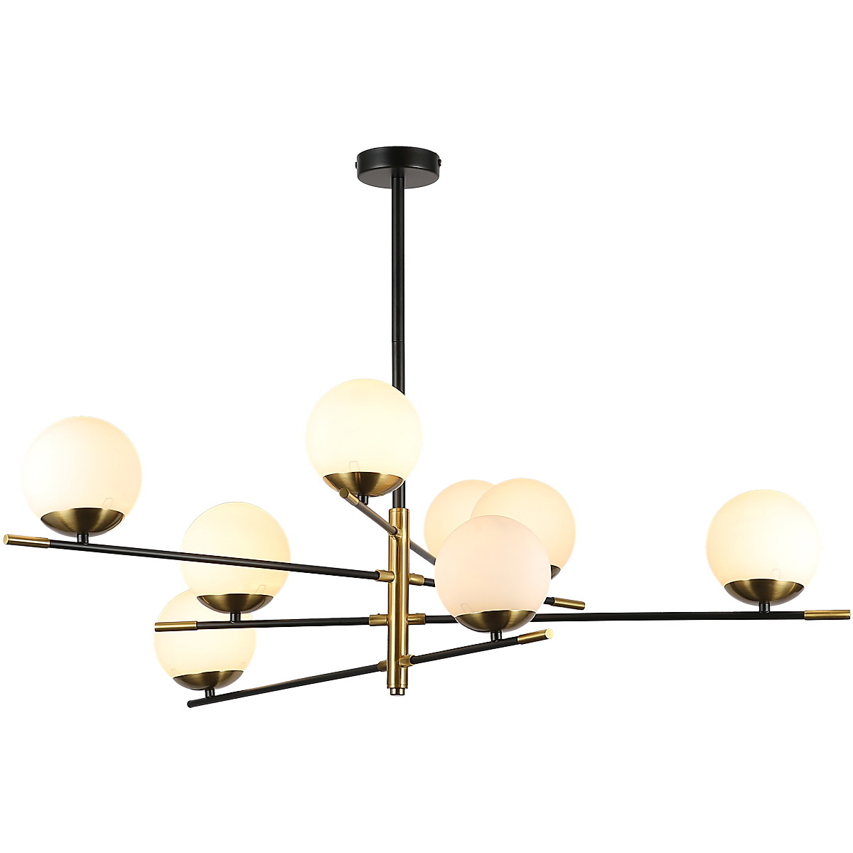 люстра на штанге illumico il0063-8p-79 bk cop