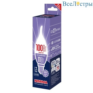 LED-CW37-11W/6500K/E14/FR/NR
