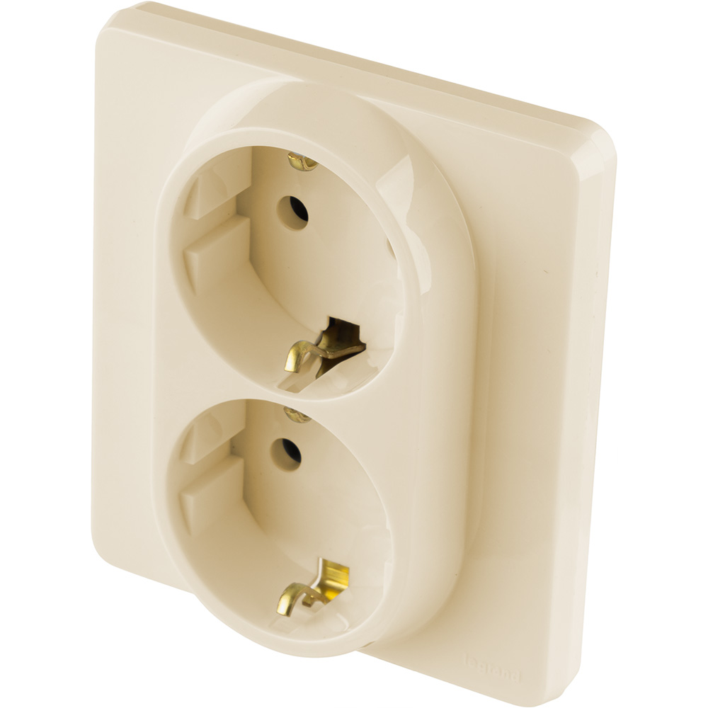 розетка двойная с/з legrand inspiria 673751