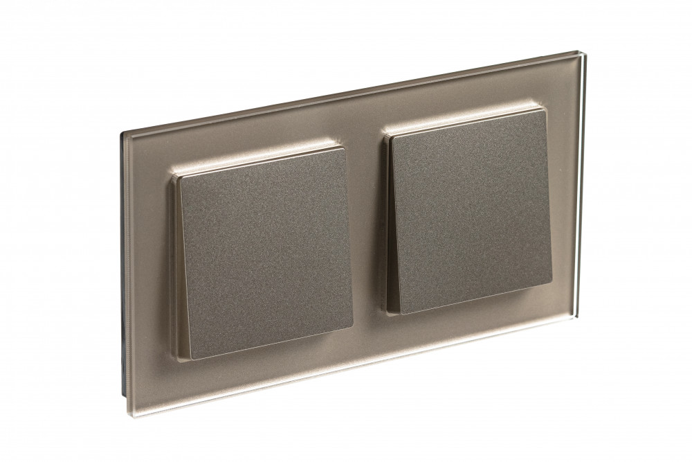 рамка 2-ая systeme electric atlasdesign nature стекло шампань atn320502