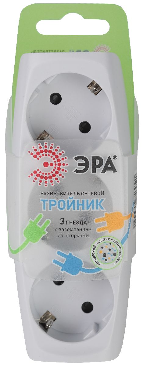 разветвитель электрический эра sp-3e-w c0045529