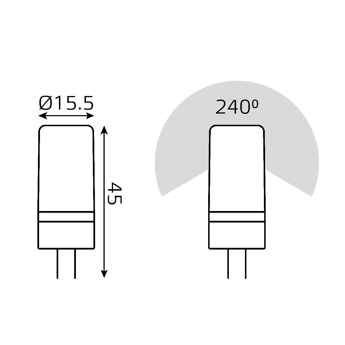 светодиодная лампа gauss elementary g4 5w 4100k 18725
