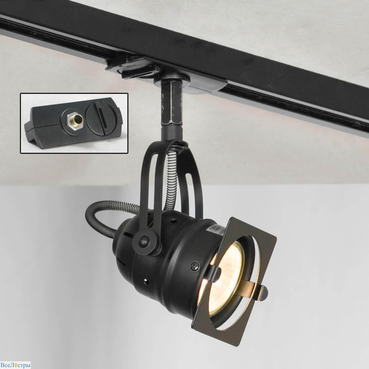трековый светильник однофазный lussole loft henry track lights lsp-9118-tab