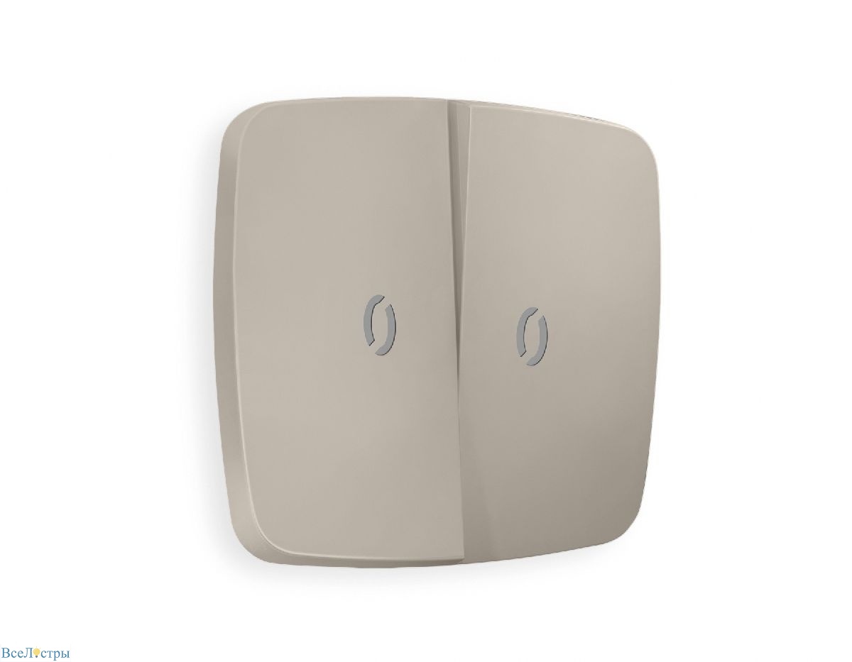 лицевая панель для выключателя двухклавишного с подсветкой ambrella volt omega op3640