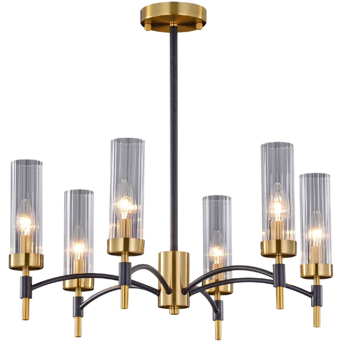 люстра на штанге illumico il5177-6pls-29 brass tubo