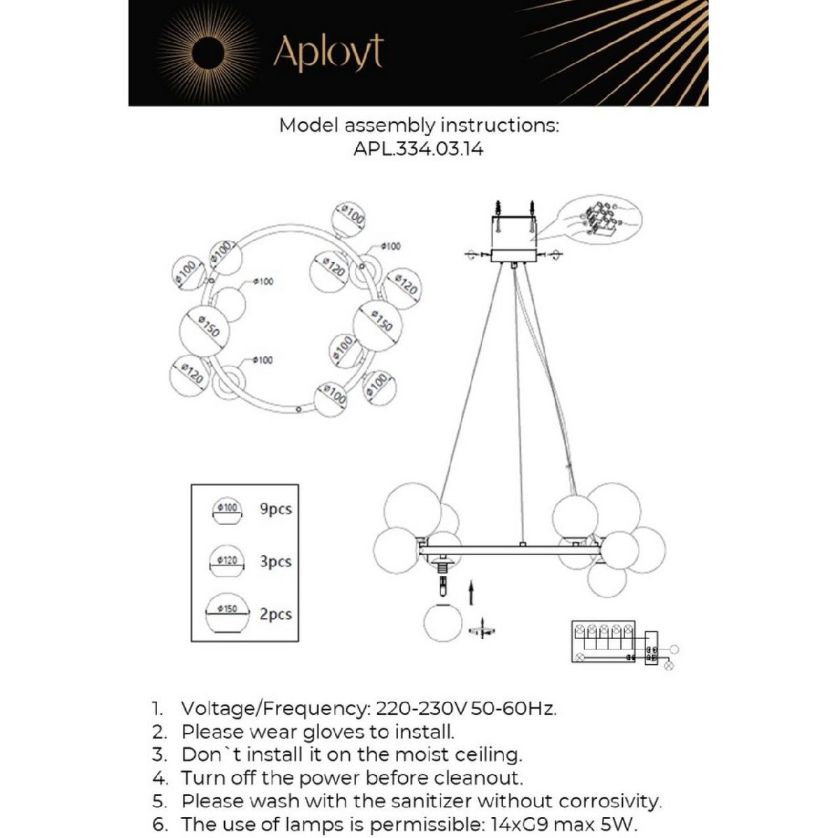 подвесная люстра aployt feliche apl.334.03.14