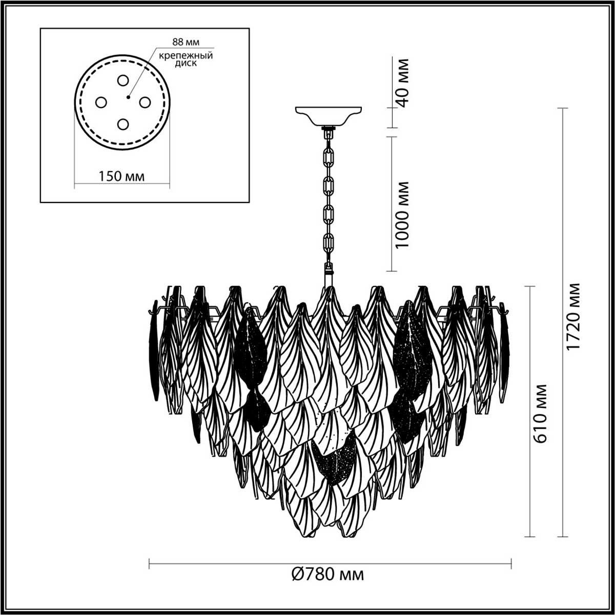 подвесная люстра odeon light lace 5052/21