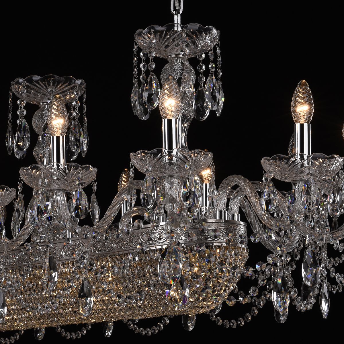 подвесная люстра bohemia ivele crystal 1453/18/195/1500 ni