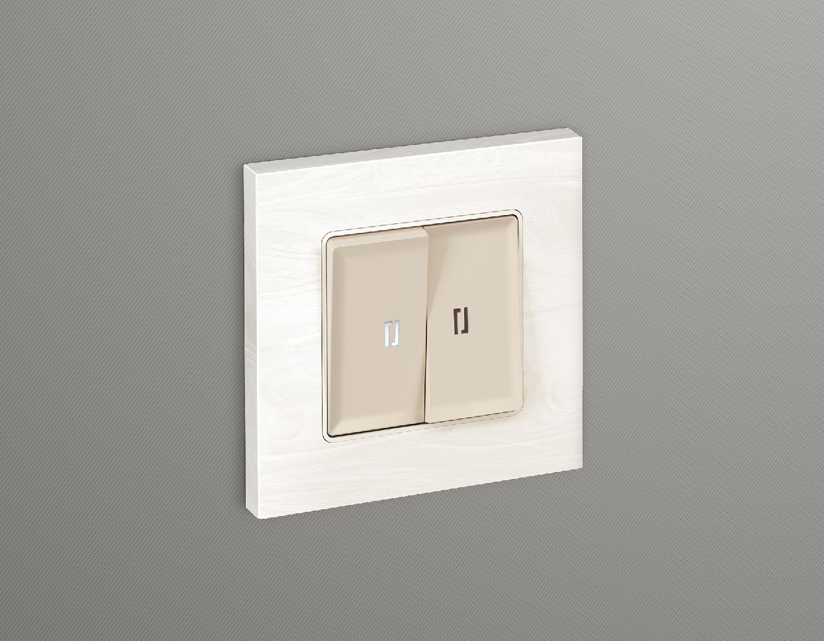 комплект механизма 2-кл проходного выключателя с подсветкой ambrella volt alfa ma324035