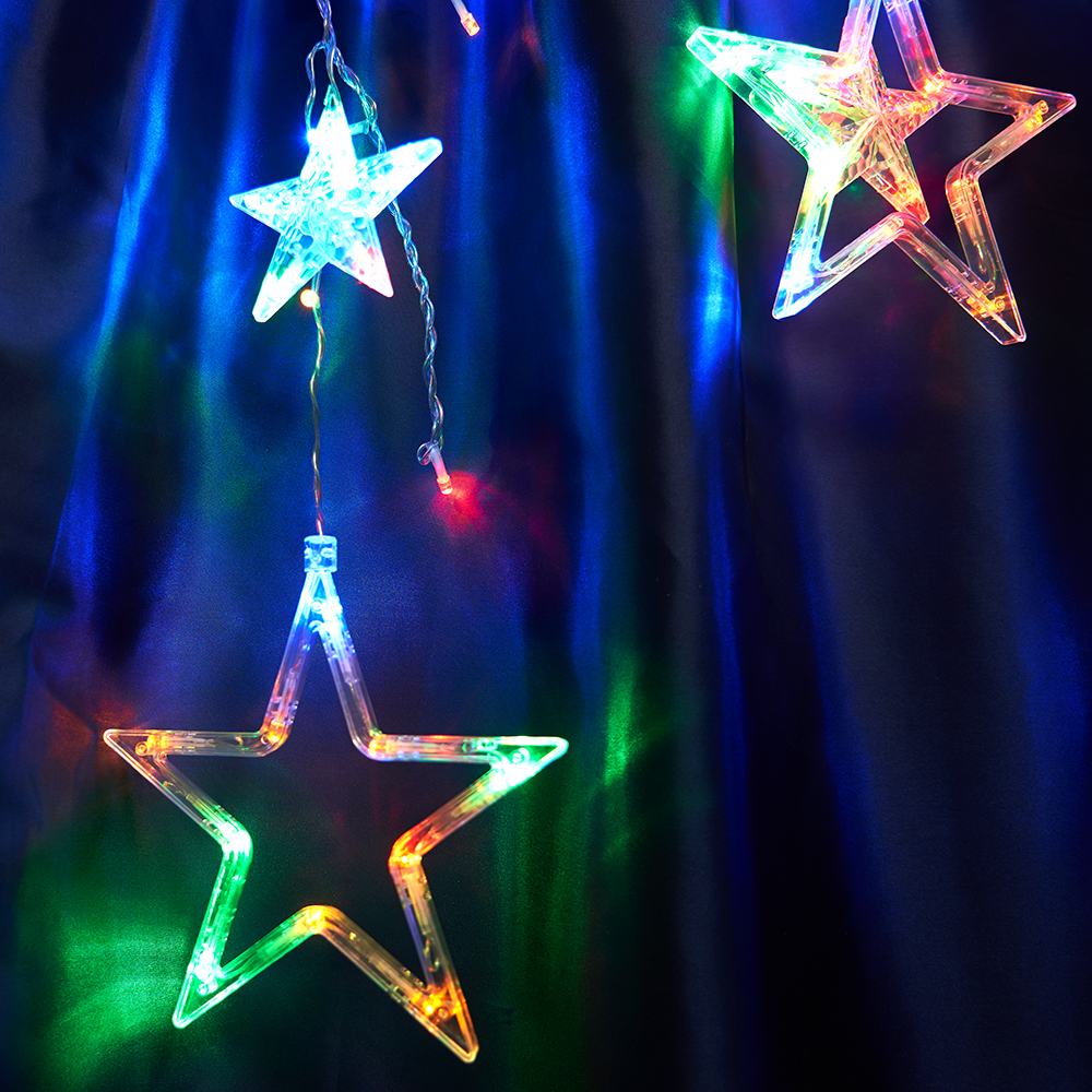 светодиодная гирлянда бахрома звезды feron cl29 48615