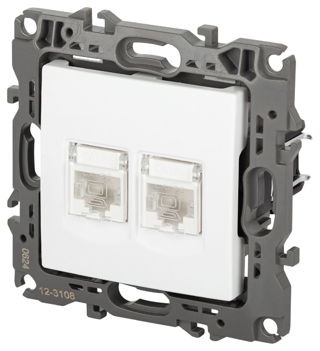 розетка компьютерная двойная rj45 эра 12-3108-01м б0065686