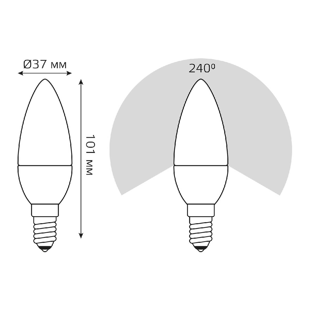 лампа светодиодная gauss e14 10w 3000k матовая 33110