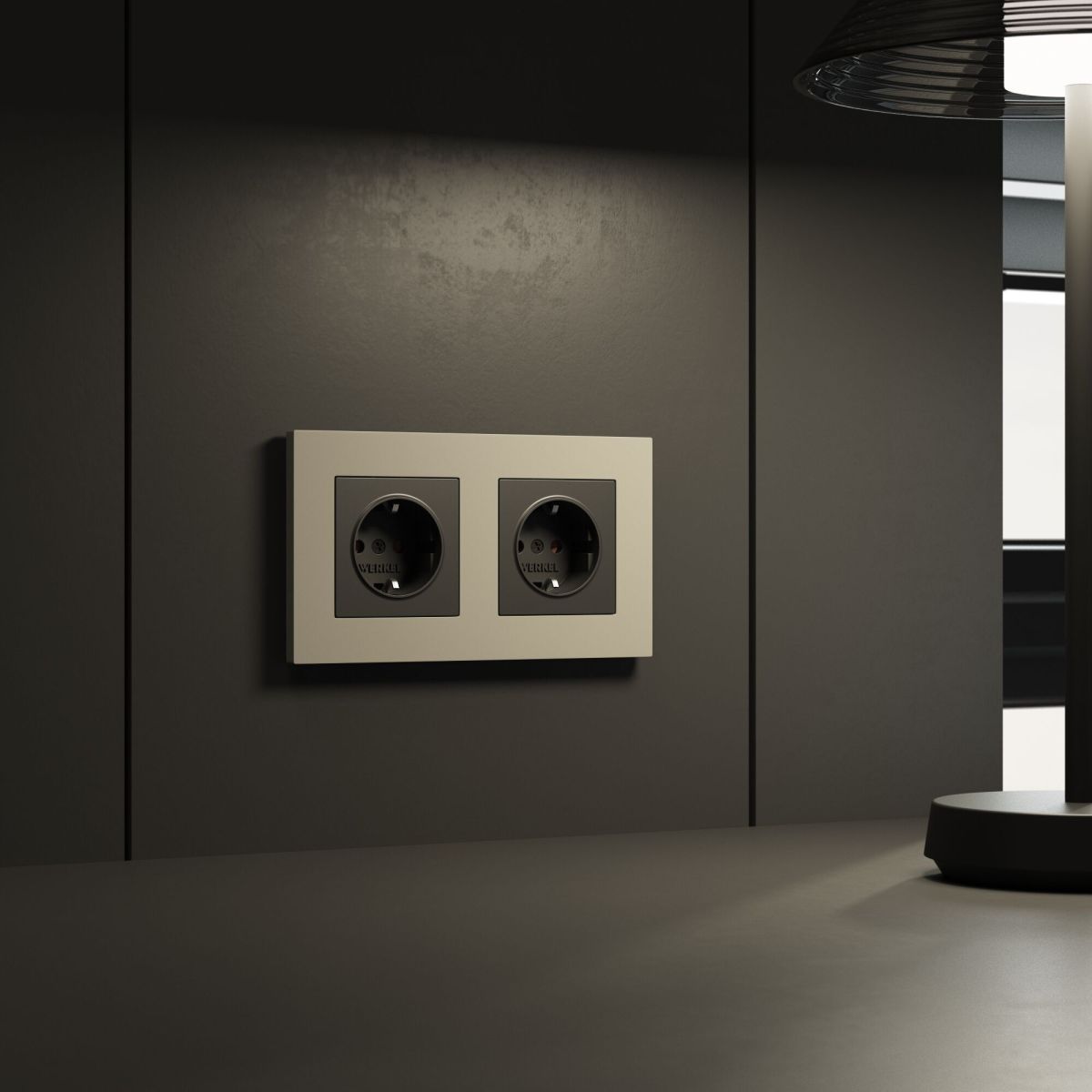 рамка на 2 поста werkel slab (дымчатый софт) w0022917 4690389218415