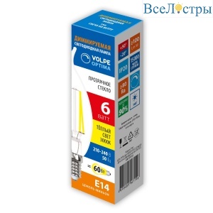 LED-CW35-6W/3000K/E14/CL/DIM/SLF