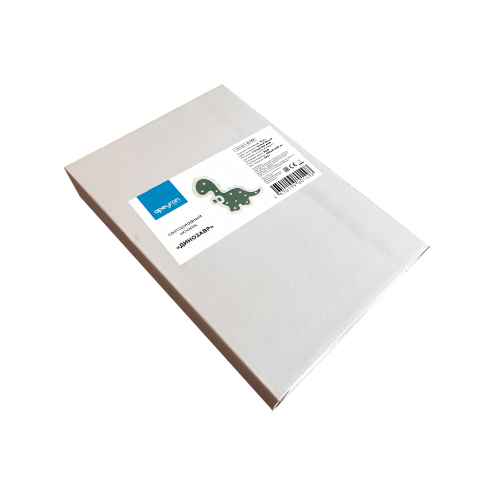 светодиодный ночник apeyron динозавр теплый белый 2хааа мдф 12-172