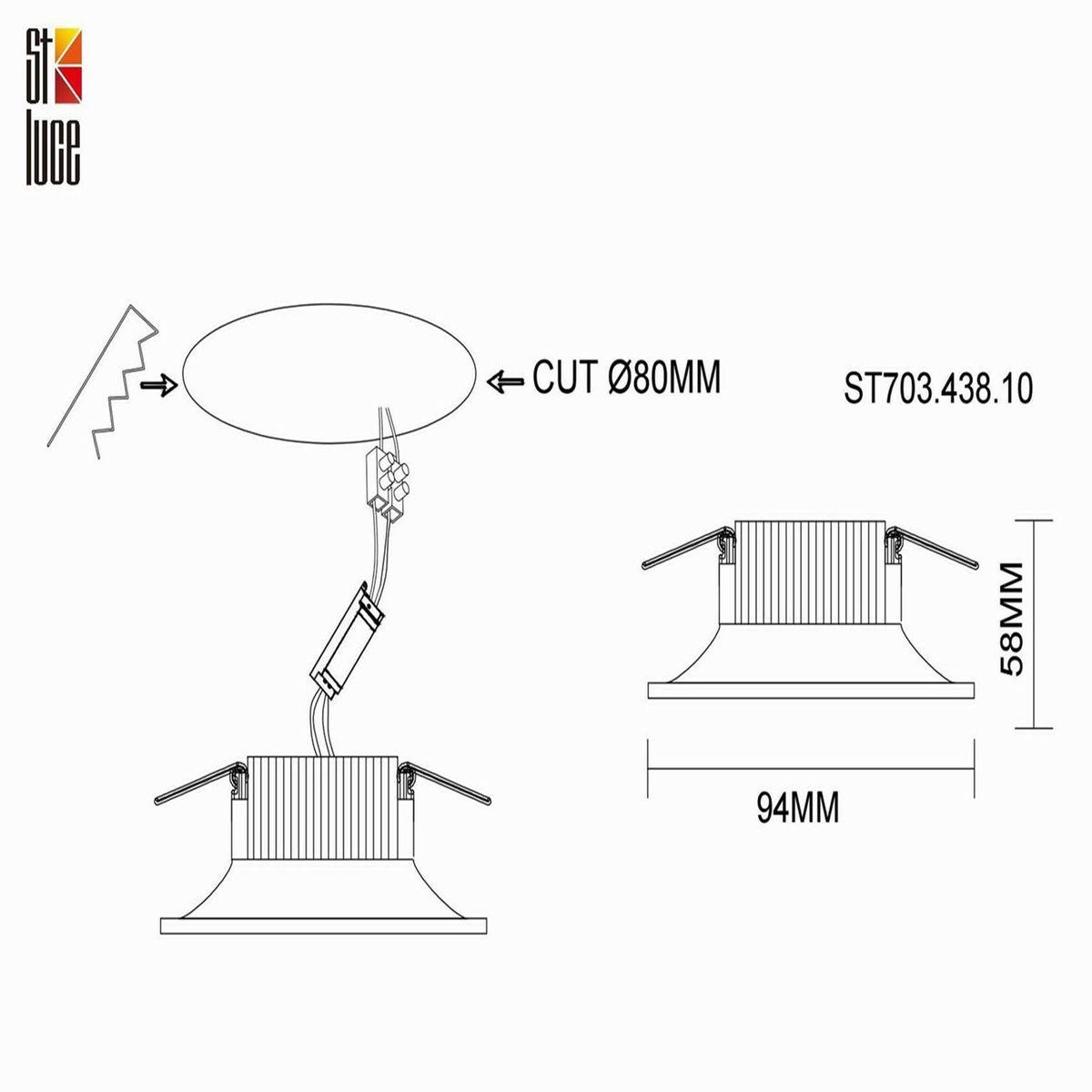 встраиваемый светодиодный светильник st luce st703.438.10