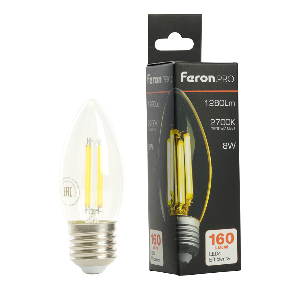 светодиодная лампа feron lb-1208 e27 8w 2700k 51241
