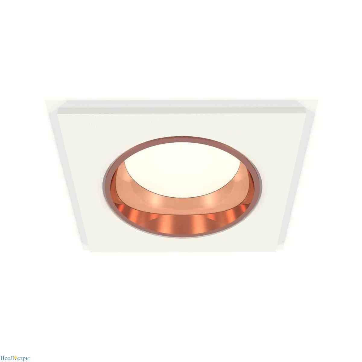 комплект встраиваемого светильника ambrella light techno spot xc6520005 swh/ppg белый песок/золото розовое полированное (c6520, n6114)