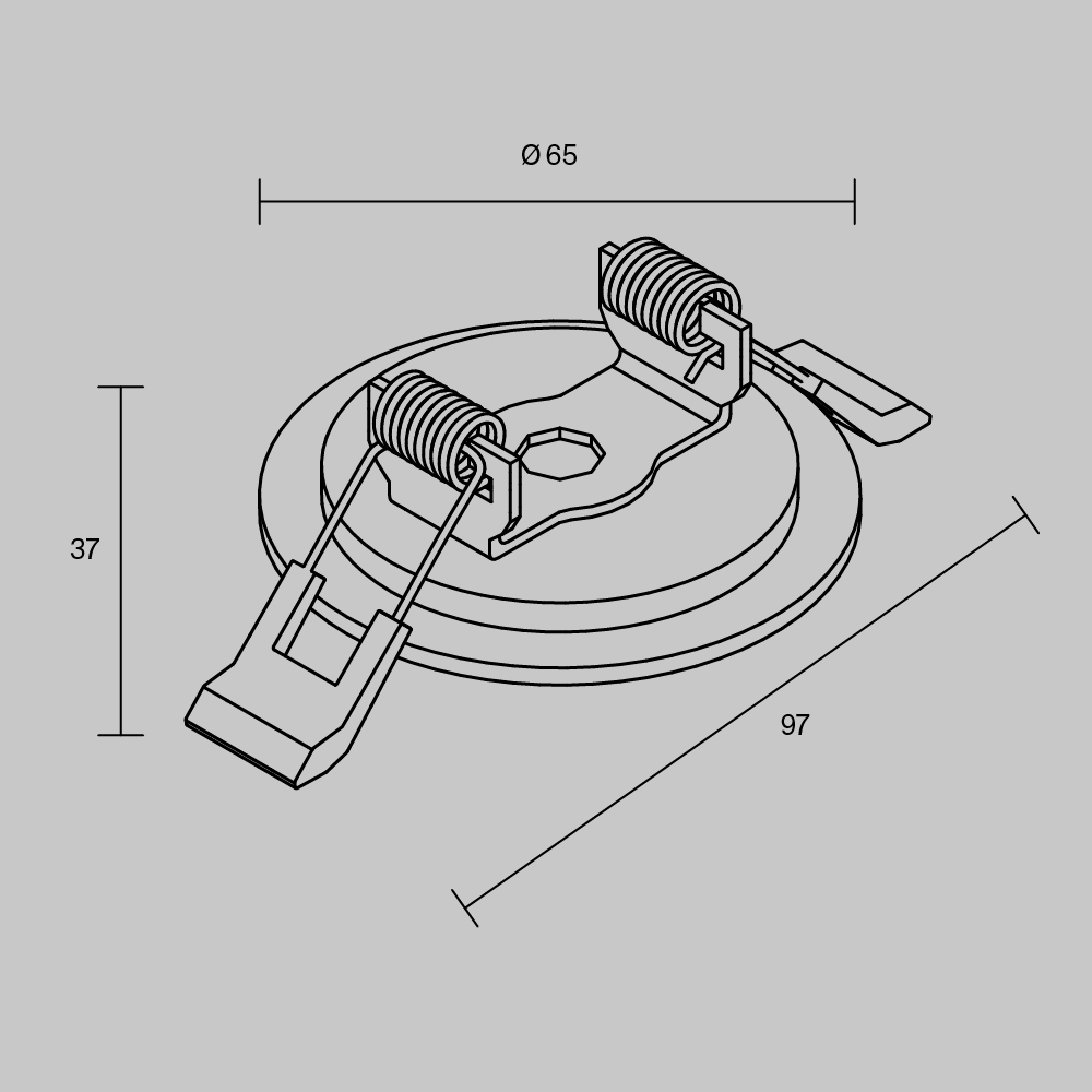 встраиваемая потолочная чаша для подвесных шинопроводов maytoni tra233rcb-b