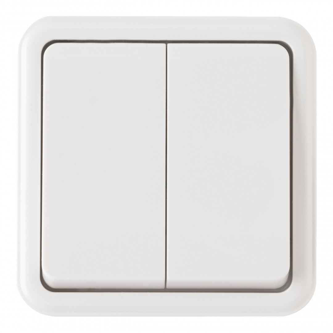 выключатель двухклавишный проходной arte milano 310.32-2.white