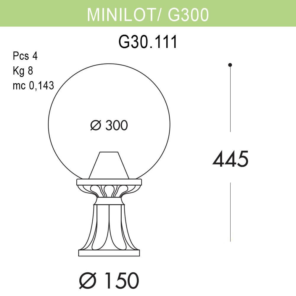 уличный светильник fumagalli minilot/g300 g30.111.000.axe27