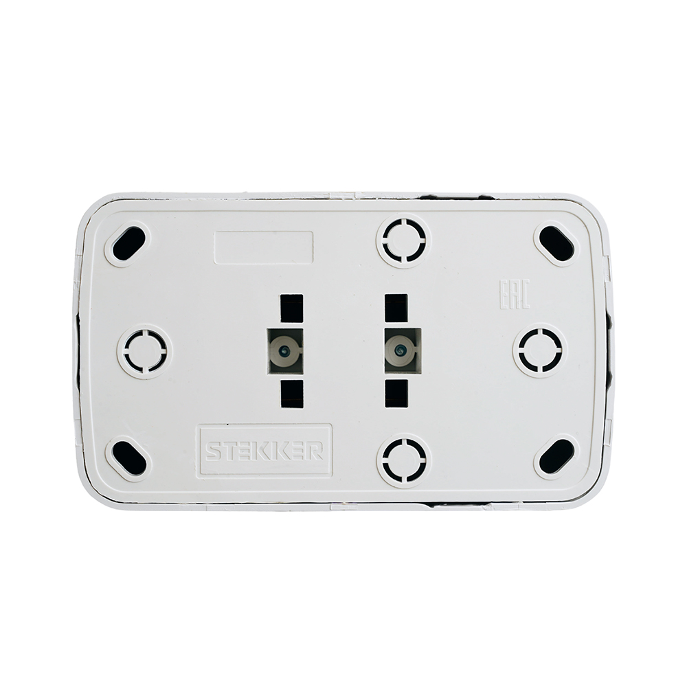 розетка накладная 2-местная stekker basic pst10-502-20 50075