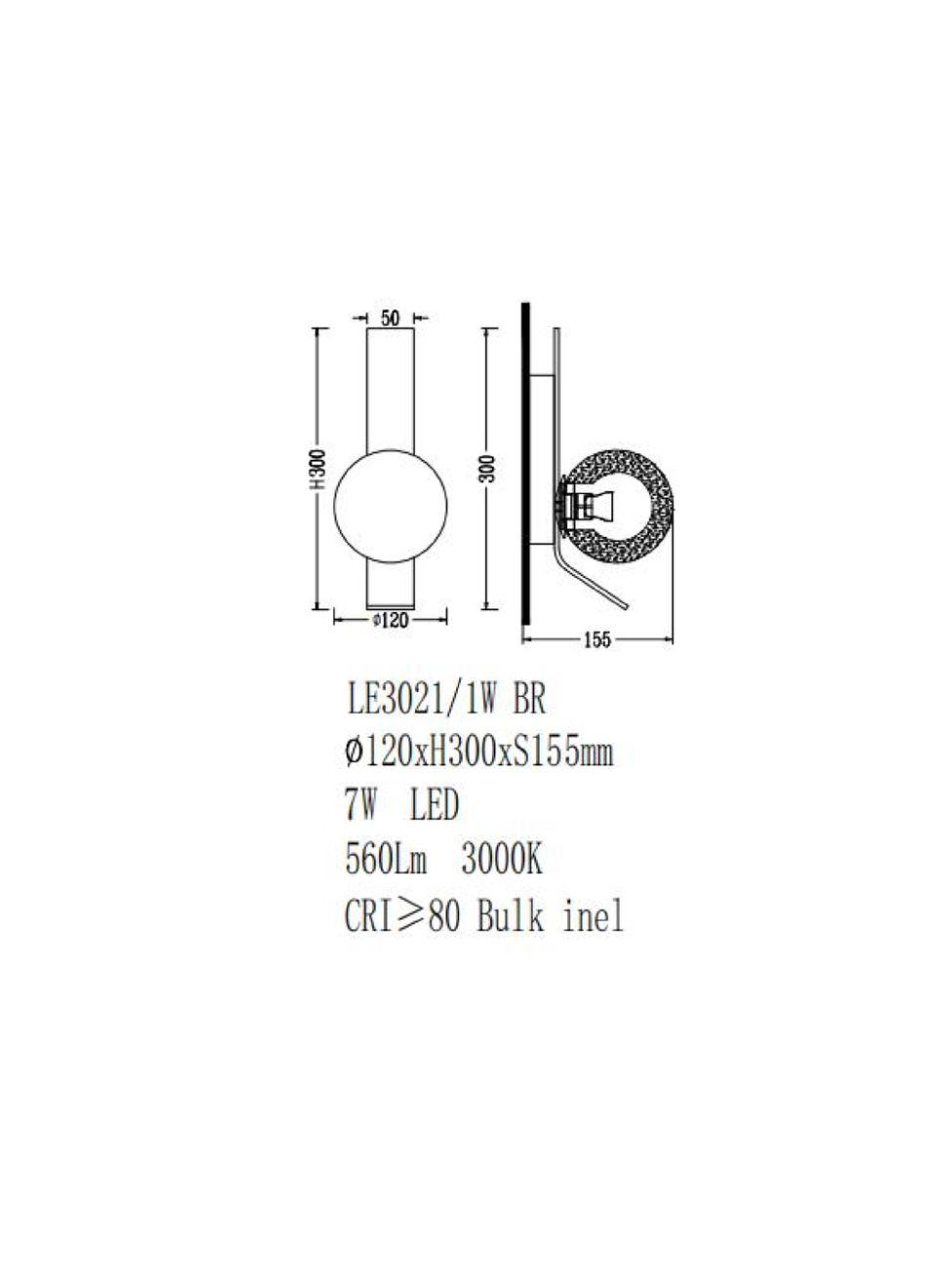 бра air le3021/1w br