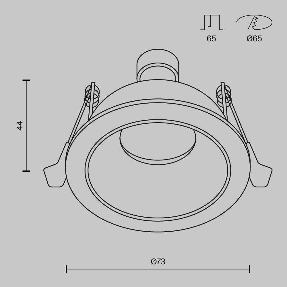 встраиваемый светильник maytoni share dl126-gu10-w