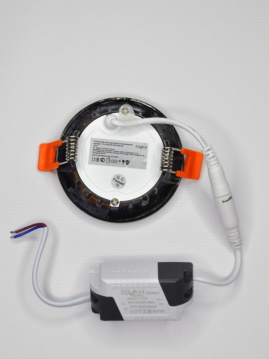 встраиваемый светильник elvan vls-5002-5w-ww-br