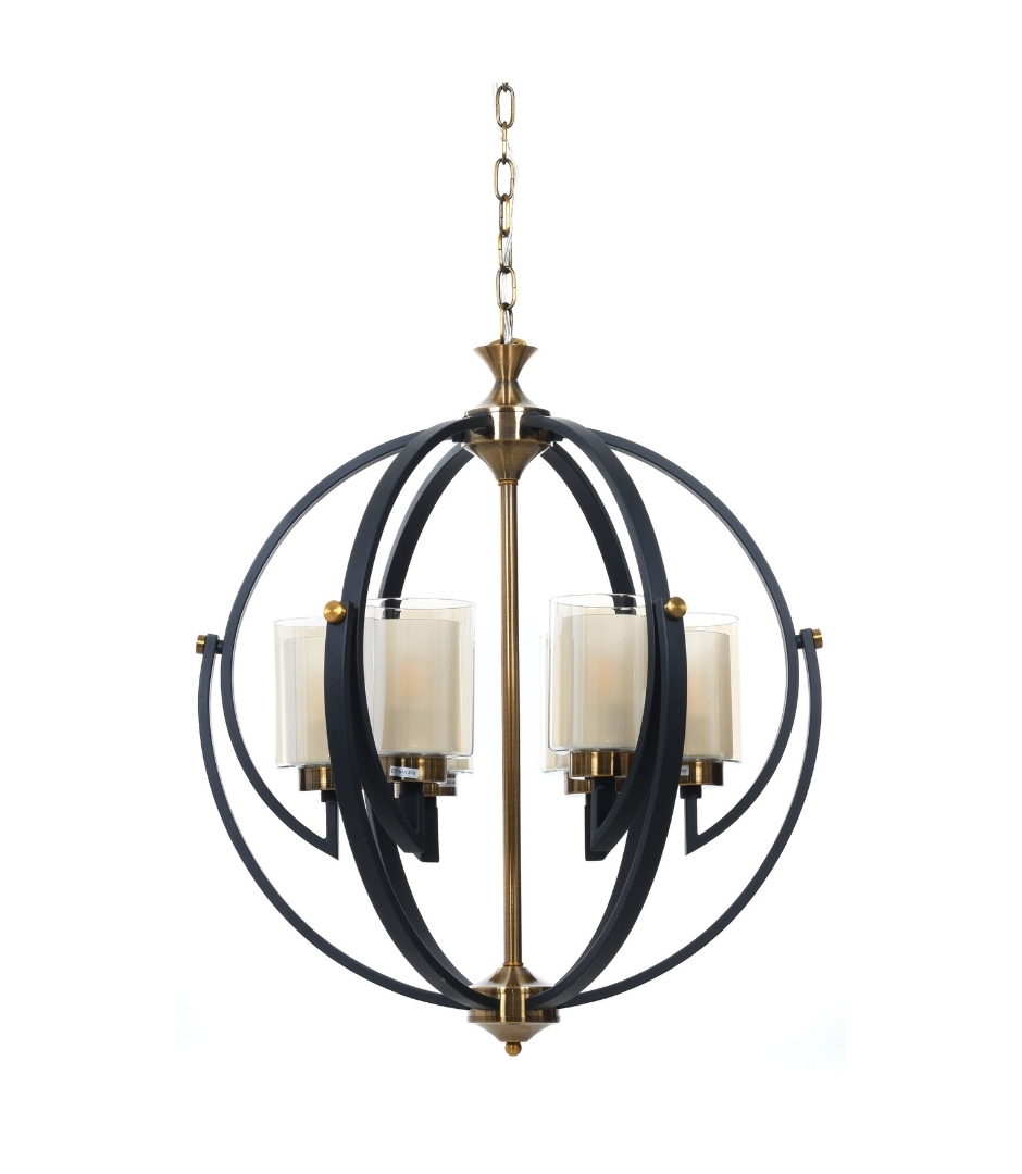 подвесная люстра lumina deco bergen ldp 1232-6 bk+md