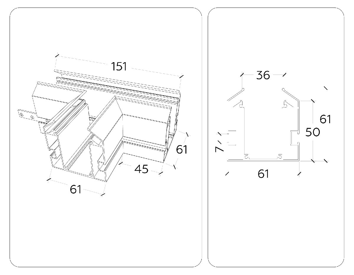 коннектор т-образный ambrella light magnetic 220v gl1044