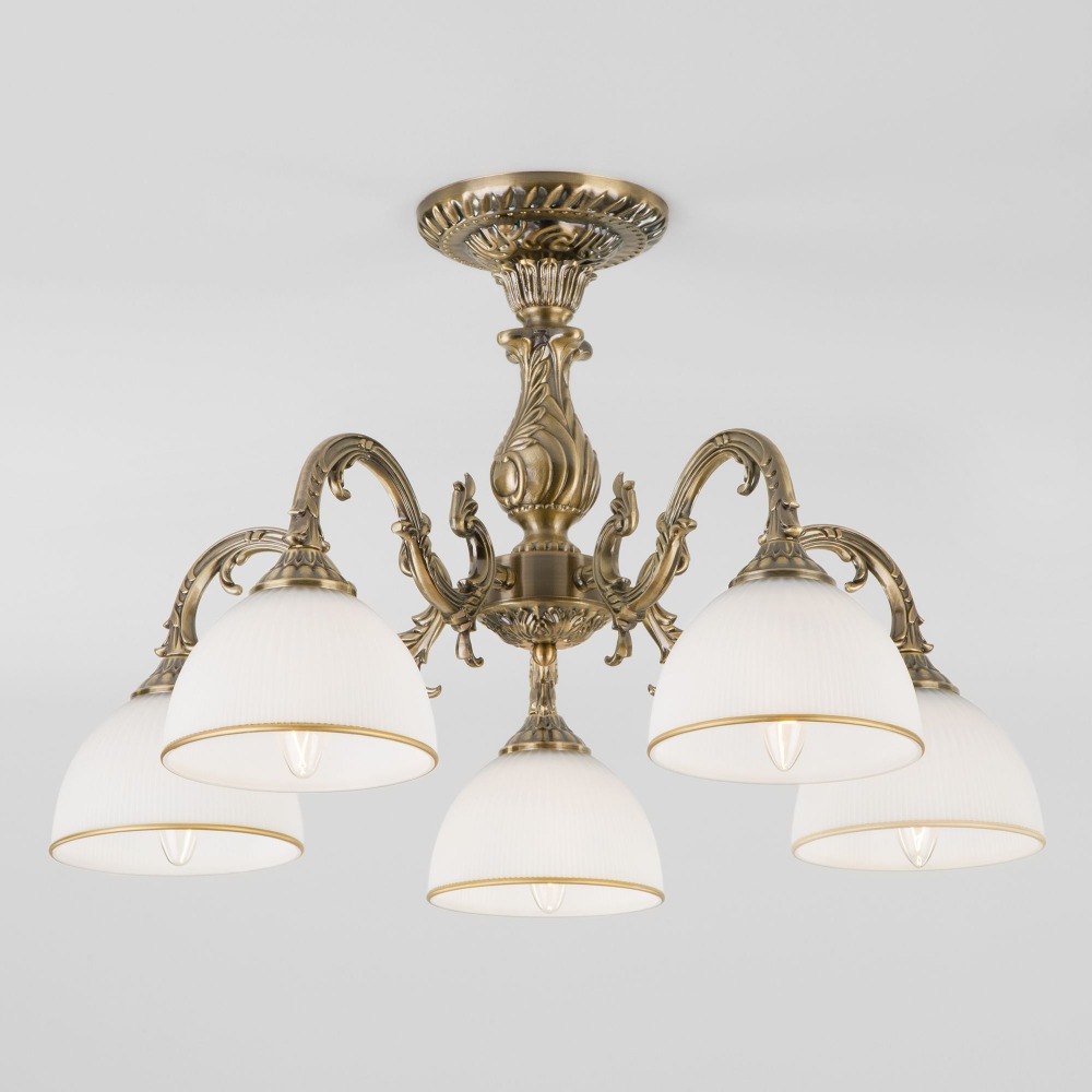 люстра на штанге eurosvet 60106/5 античная бронза