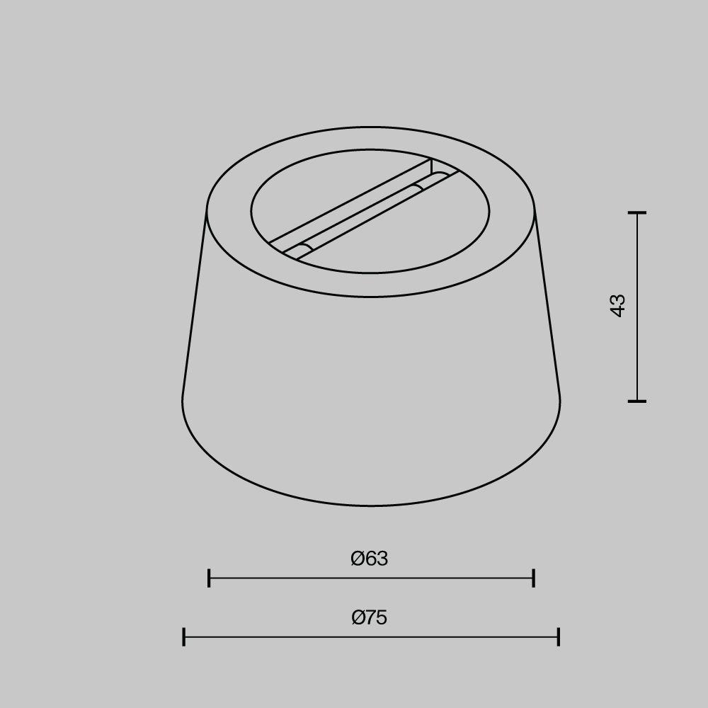 чаша для двойного вывода ленты maytoni technical pendant system parity tra130crduo-b