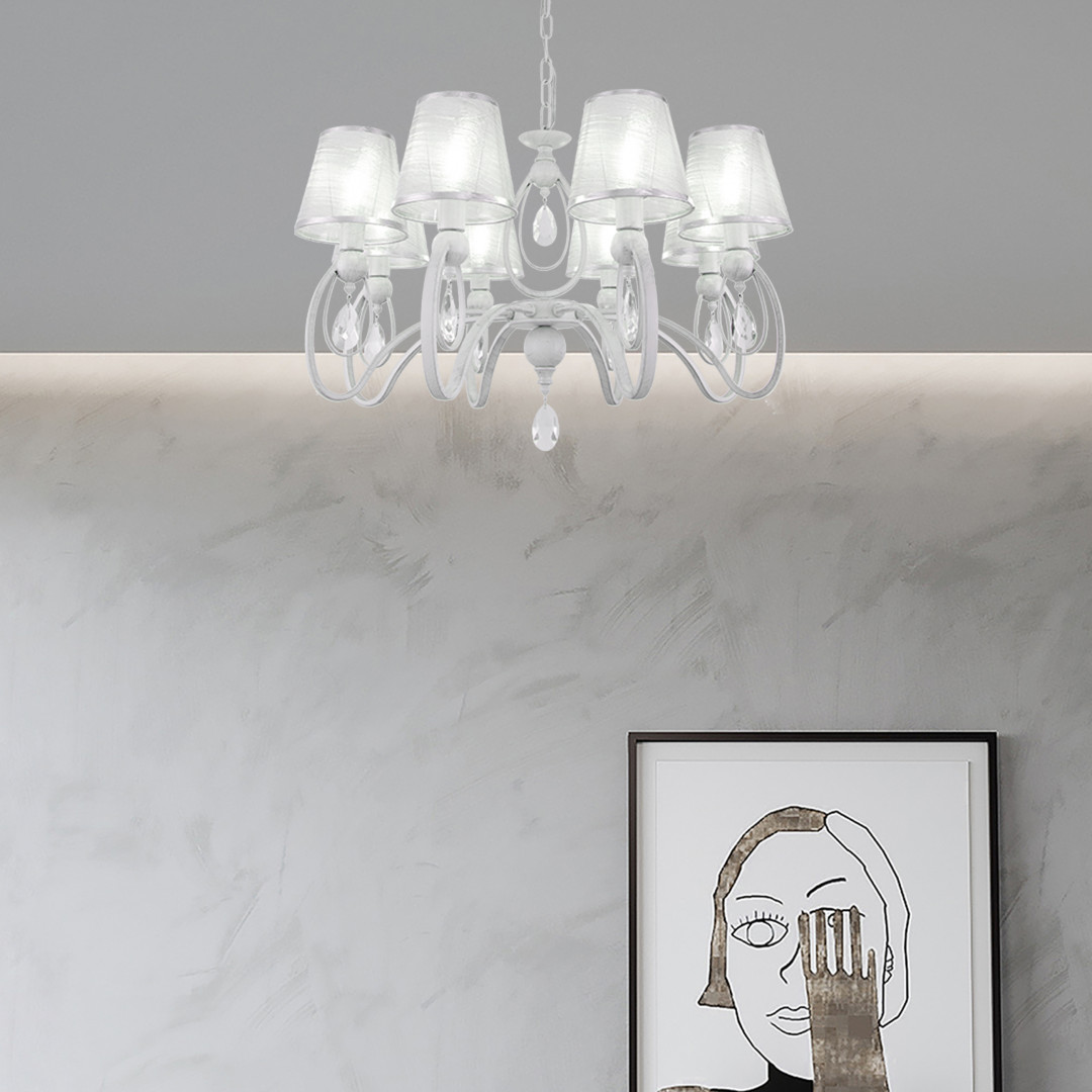 подвесная люстра arte milano 347203/8 wt+sl