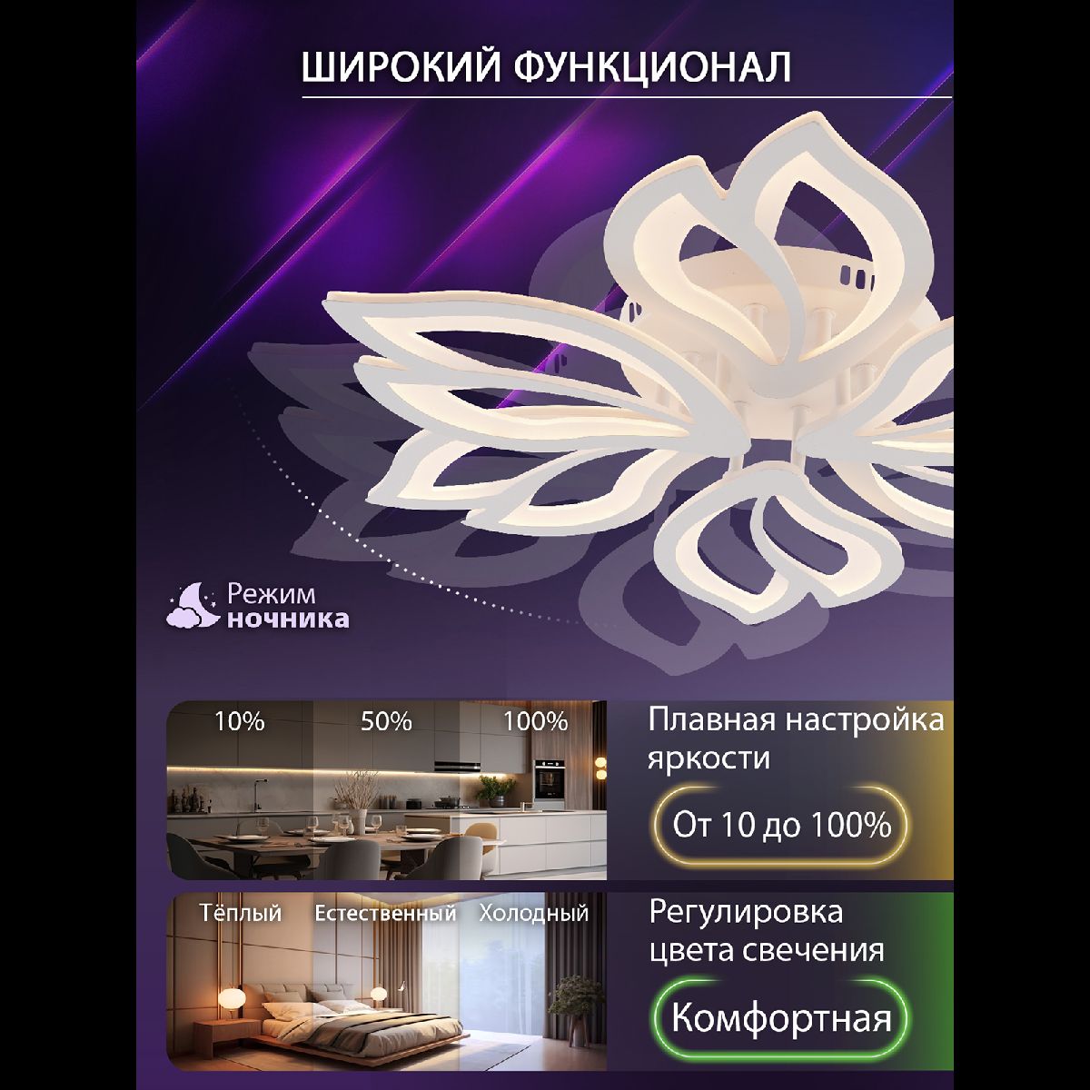 потолочная люстра natali kovaltseva fortuna led lamps 81107/6c