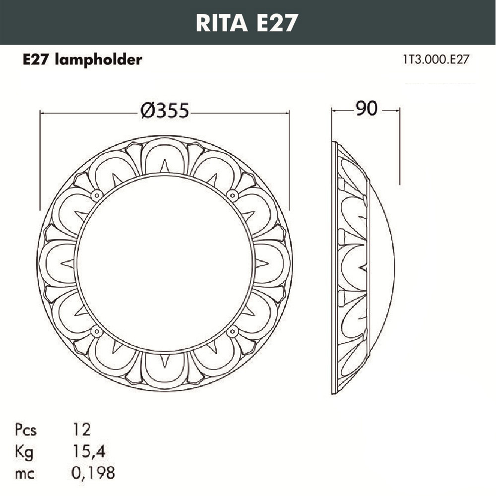 уличный светильник fumagalli rita 1t3.000.000.aye27