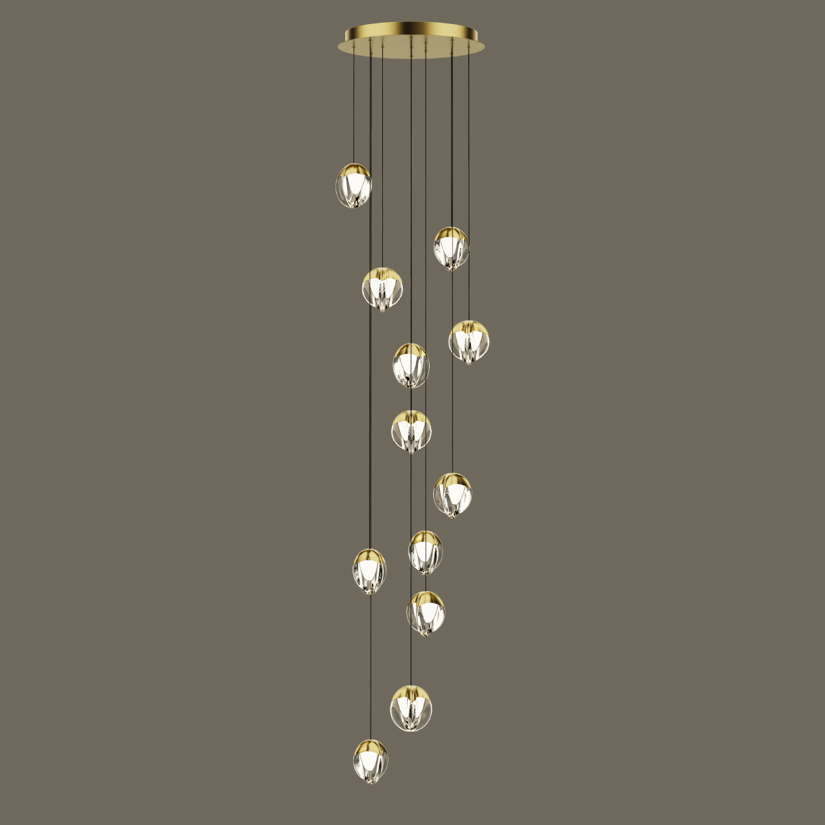 каскадная люстра delight collection md24001033-12a gold/clear