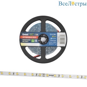 ULS-2835-60LED/m-8mm-IP20-DC24V-6W/m-5M-WW катушка в герметичной упаковке