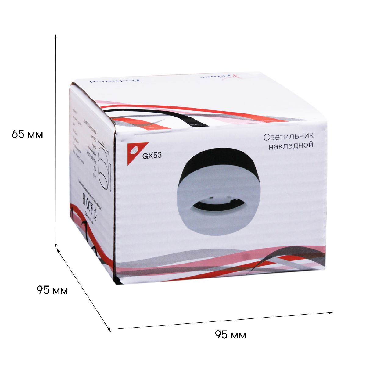 накладной светильник reluce 53008-9.5-001ct gx53 bk