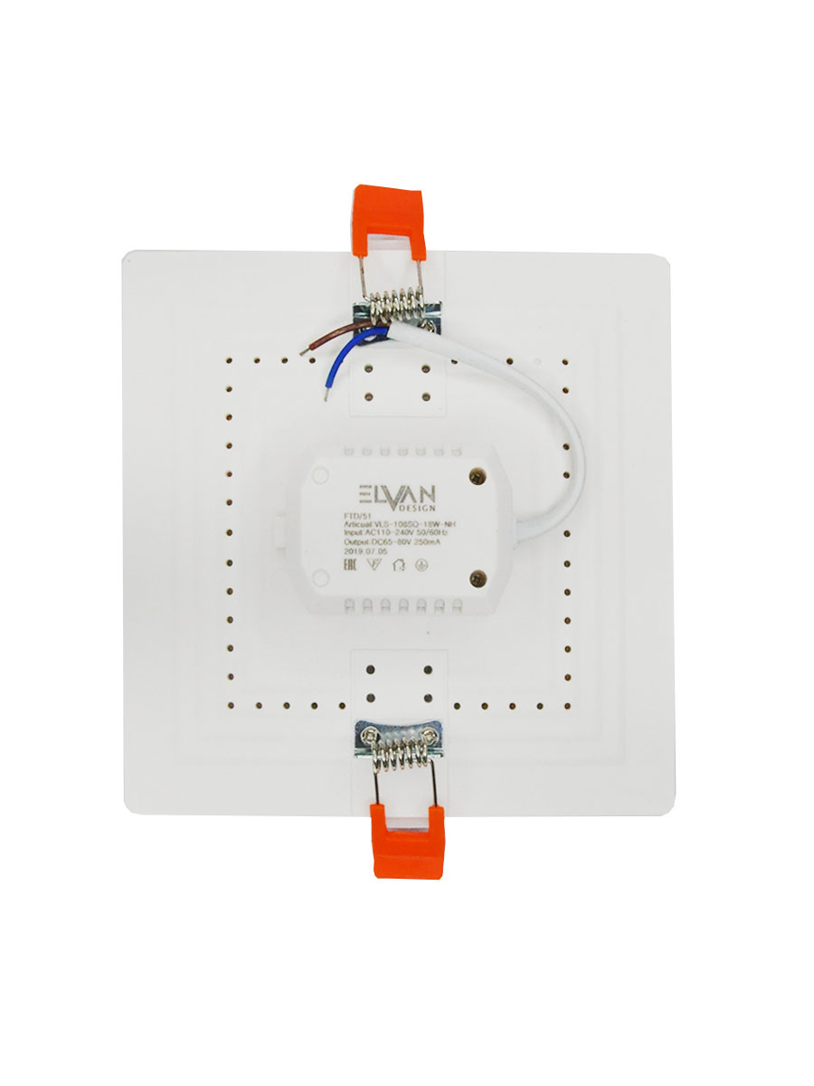 встраиваемый светильник elvan vls-108sq-18w-nh-wh