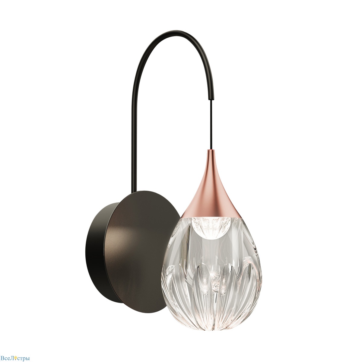 бра delight collection stilla mb24001004-1a copper/clear