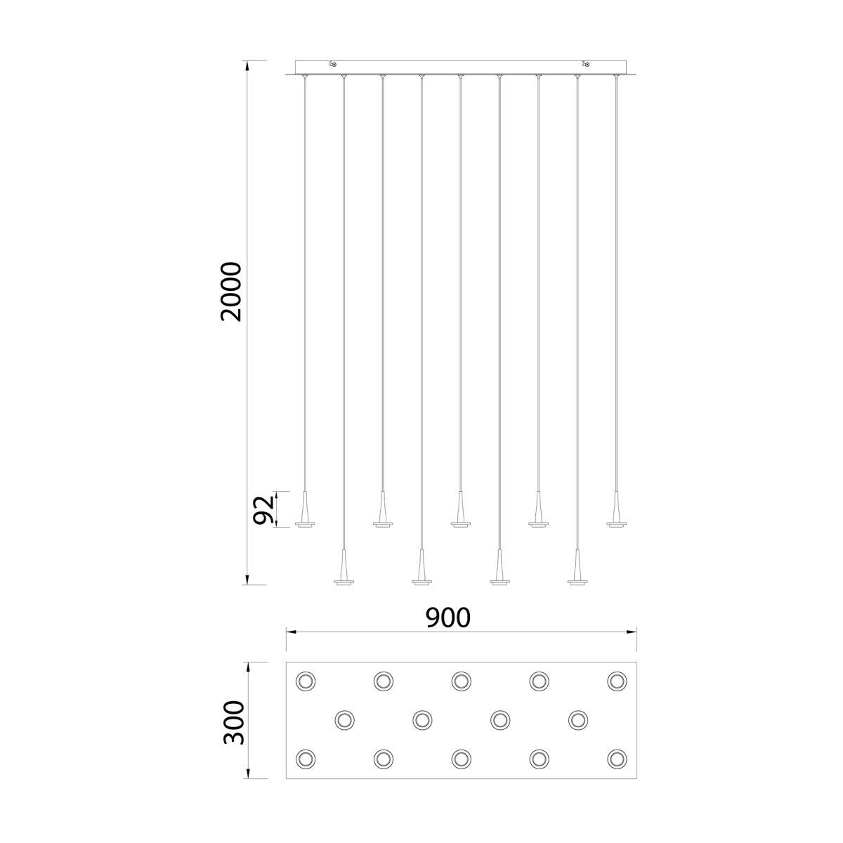 каскадная люстра mantra andromeda 8936+14pl