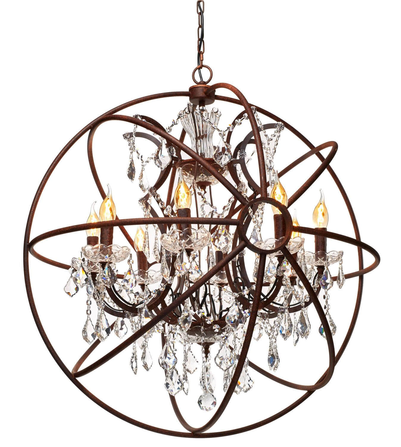 подвесная люстра loft it foucaults orb crystal loft1897/6