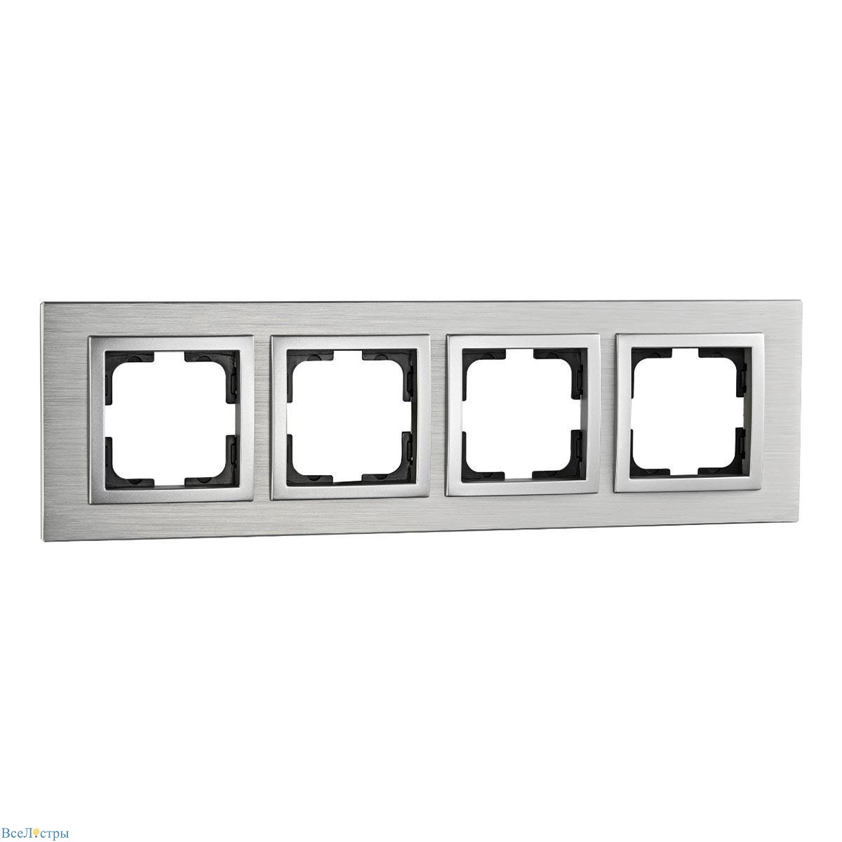 рамка 4-постовая mono electric style aluminium серебро 107-800000-163