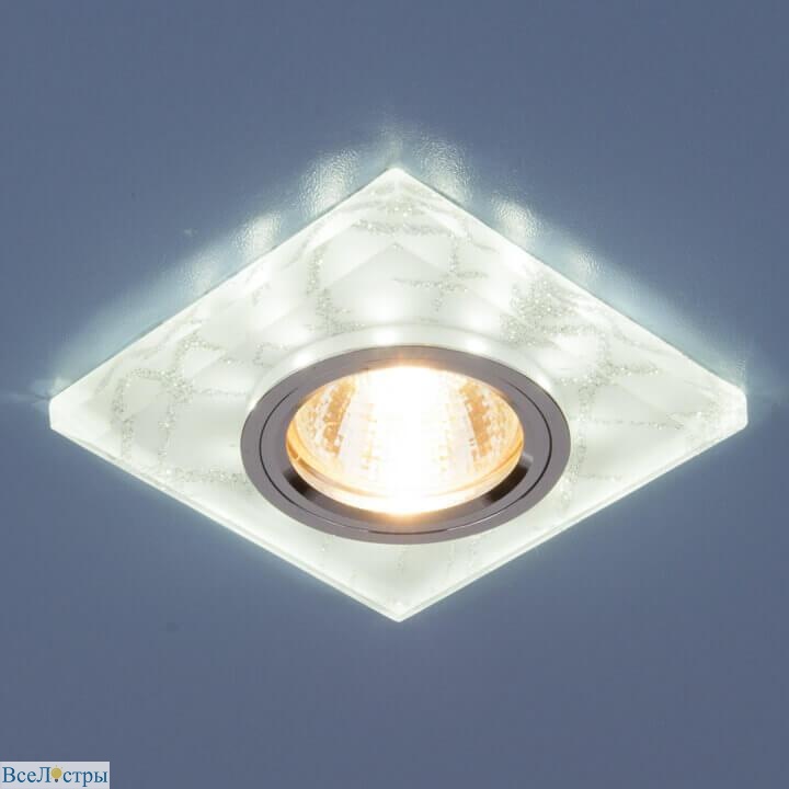 встраиваемый светильник с двойной подсветкой elektrostandard 8361 mr16 белый/серебро 4690389060649