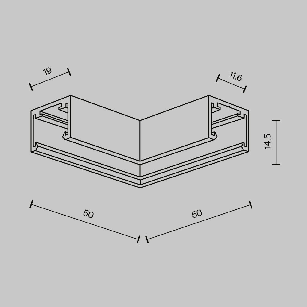 коннектор угловой maytoni technical exility x tra239cl-41b