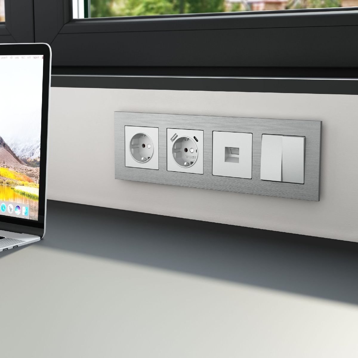 рамка на 4 поста werkel alumax 4690389204098 w0043506 a066328