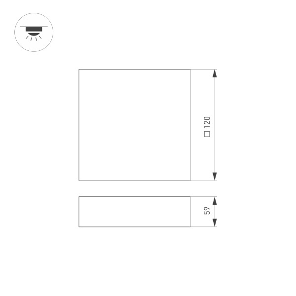 накладной светильник arlight sp-quadro-s120x120-13w warm3000 034776