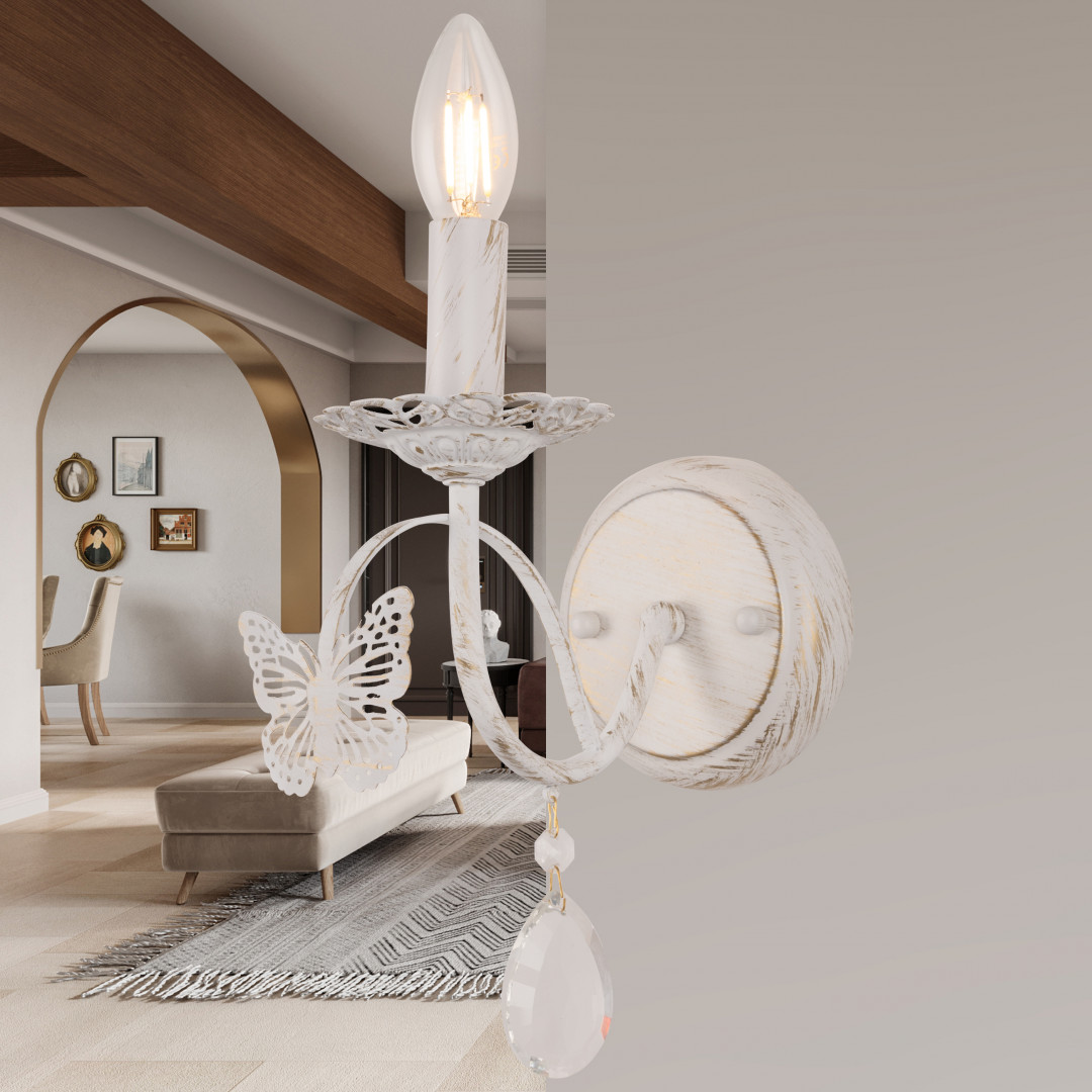 бра arte milano 346179/1w wt+g