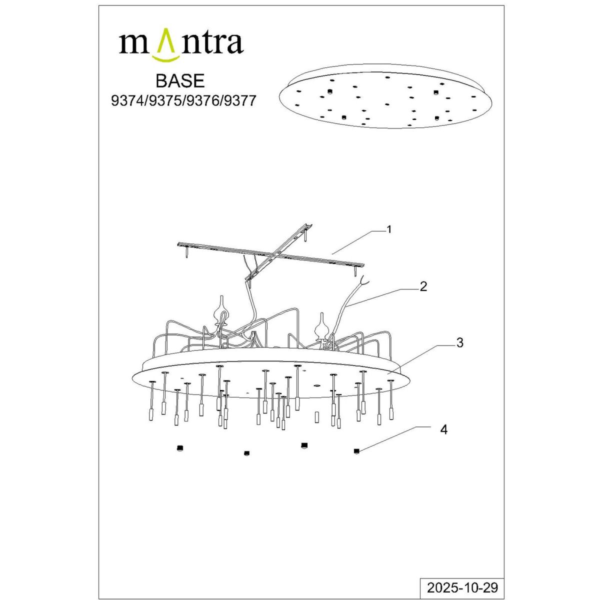 основание потолочное 24l mantra modular light florones 9375